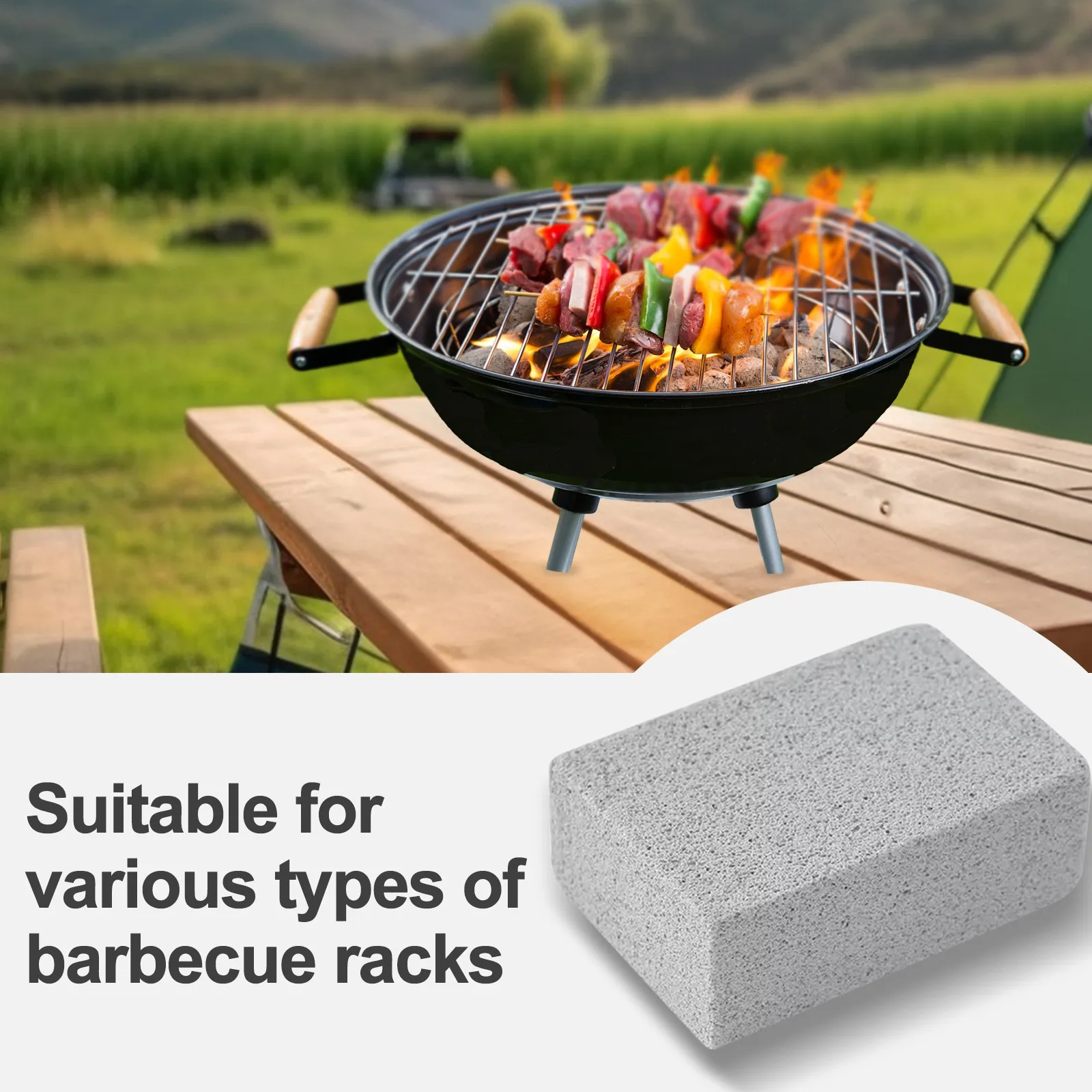 10pcs Bbq Cleaning Bricks Small Bricks Cleaning Brush Bbq Pumice Sponge Wiping Grill Tools