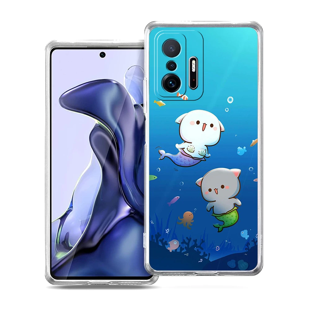 Pfirsich- und Goma-Katzen-Handyhülle für Xiaomi Mi Poco F3 X3 X4 GT NFC M3 M4 11 Ultra 12 11X 11i Pro Lite 5G Weiche transparente Abdeckung – Detail 5