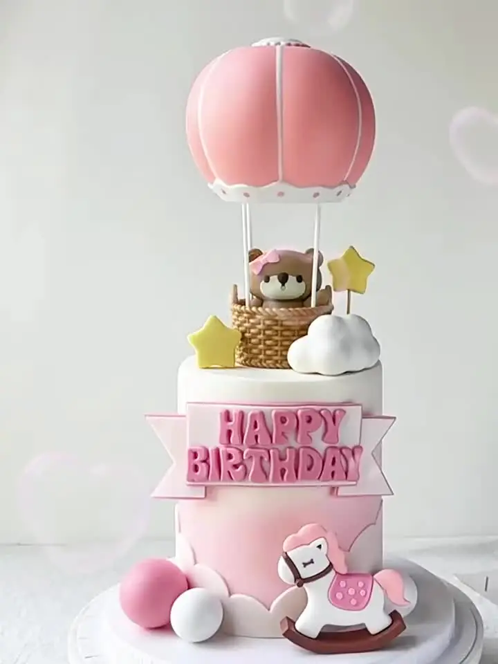 Gyufise 36 topper per cupcake a forma di orso, per baby