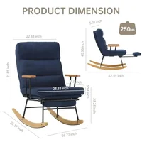Rocking Chair with Footrest-Glider Rocker Chair Adjustable Backrest Plush Teddy Fabric Sturdy Construction versatile chair any 2