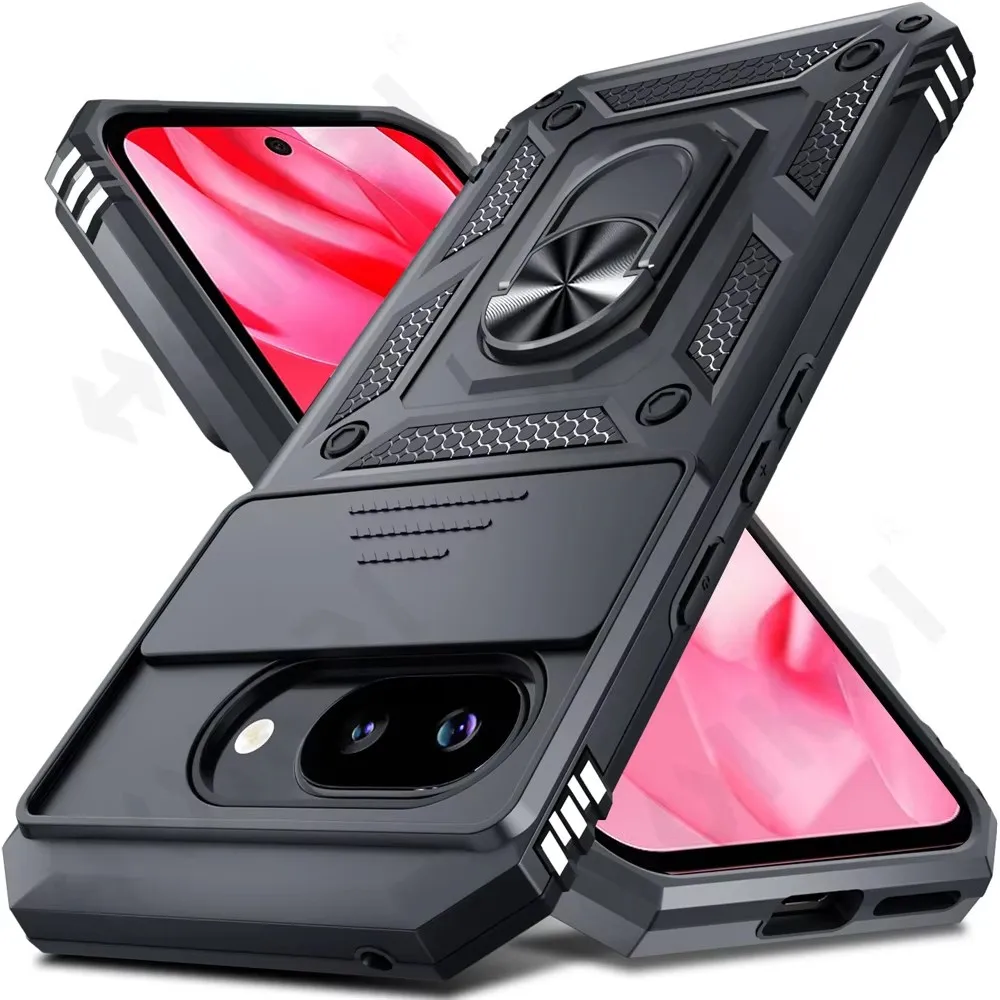 Enhanced Slide Camera Lens Case with Magnetic Kickstand and Military-Grade Armor Bumpers
