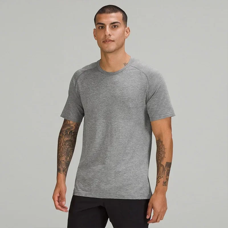 Lemon Metal Vent Tech Men's sports short-sleeved T-shirt Men's Casual Breathable Elasticity Round Neck Quick Drying Sports Shirt