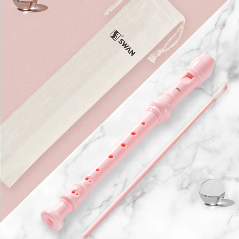 Soprano Recorder Instrument German Style C Key 8 Holes Recorder Instrument for Beginners School Student Cleaning Kit