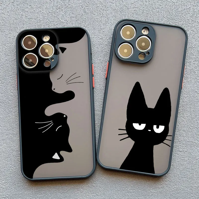 Luxury Black and White Cat Phone Case - Shockproof Cover