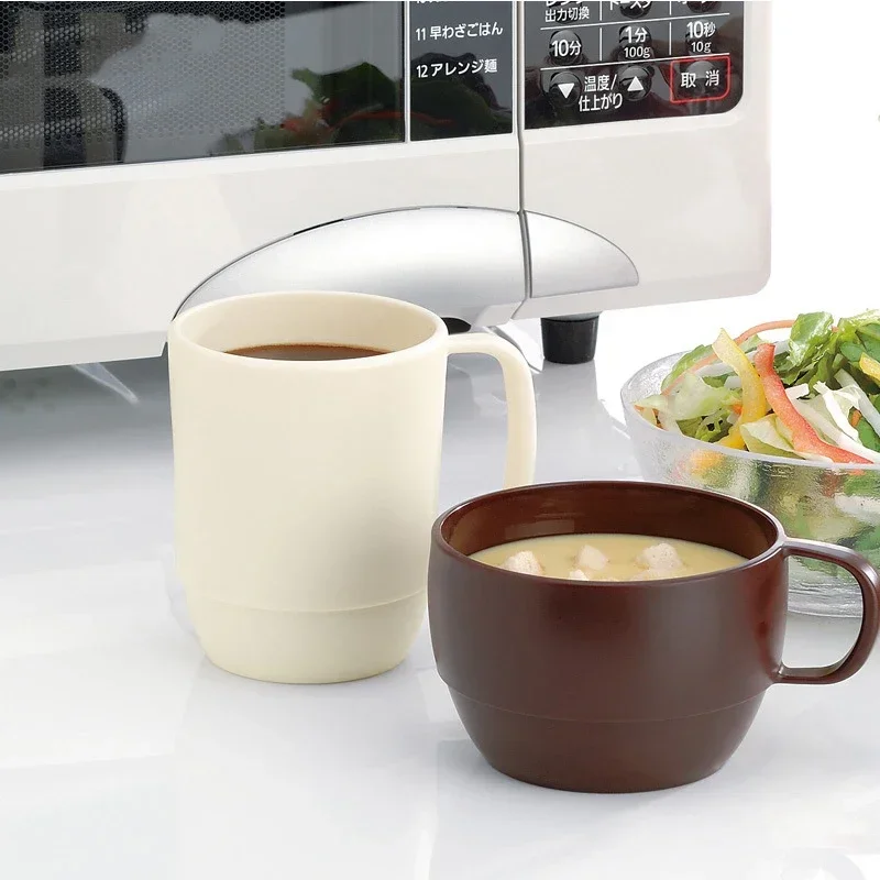플라스틱 커피 컵, 전자레인지 손잡이, 고온 저항, 2 가지 모양 옵션, 330ml