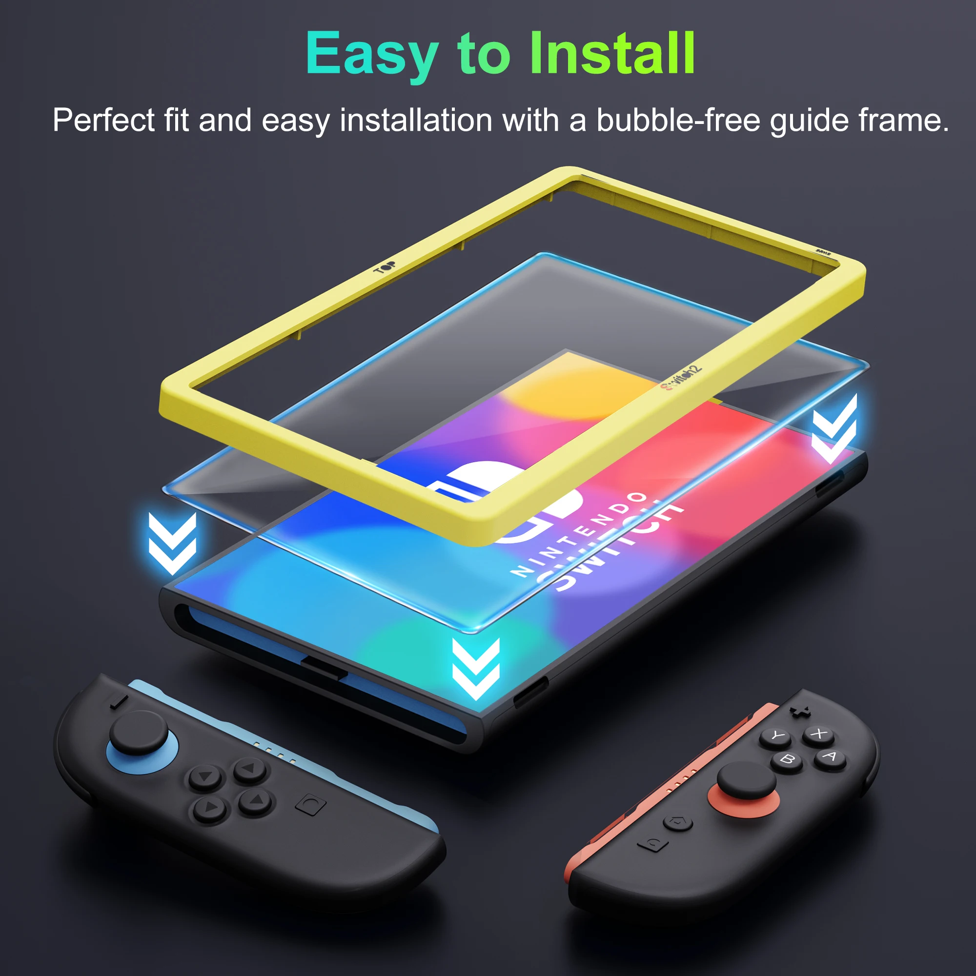 2 Pack HD Clear Anti-Scratch Screen Protector with Alignment Frame for Handheld Gaming Console Display