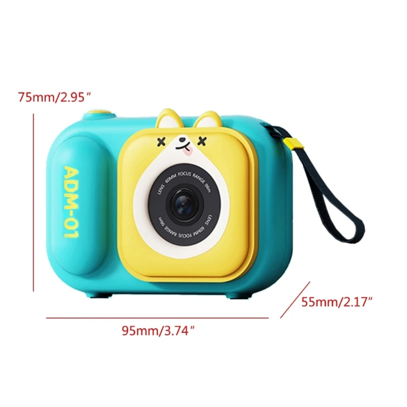Safe and Portable Cartoon Children's Camera with Soft Silicone 32GB Memory Card for Outdoor Adventures