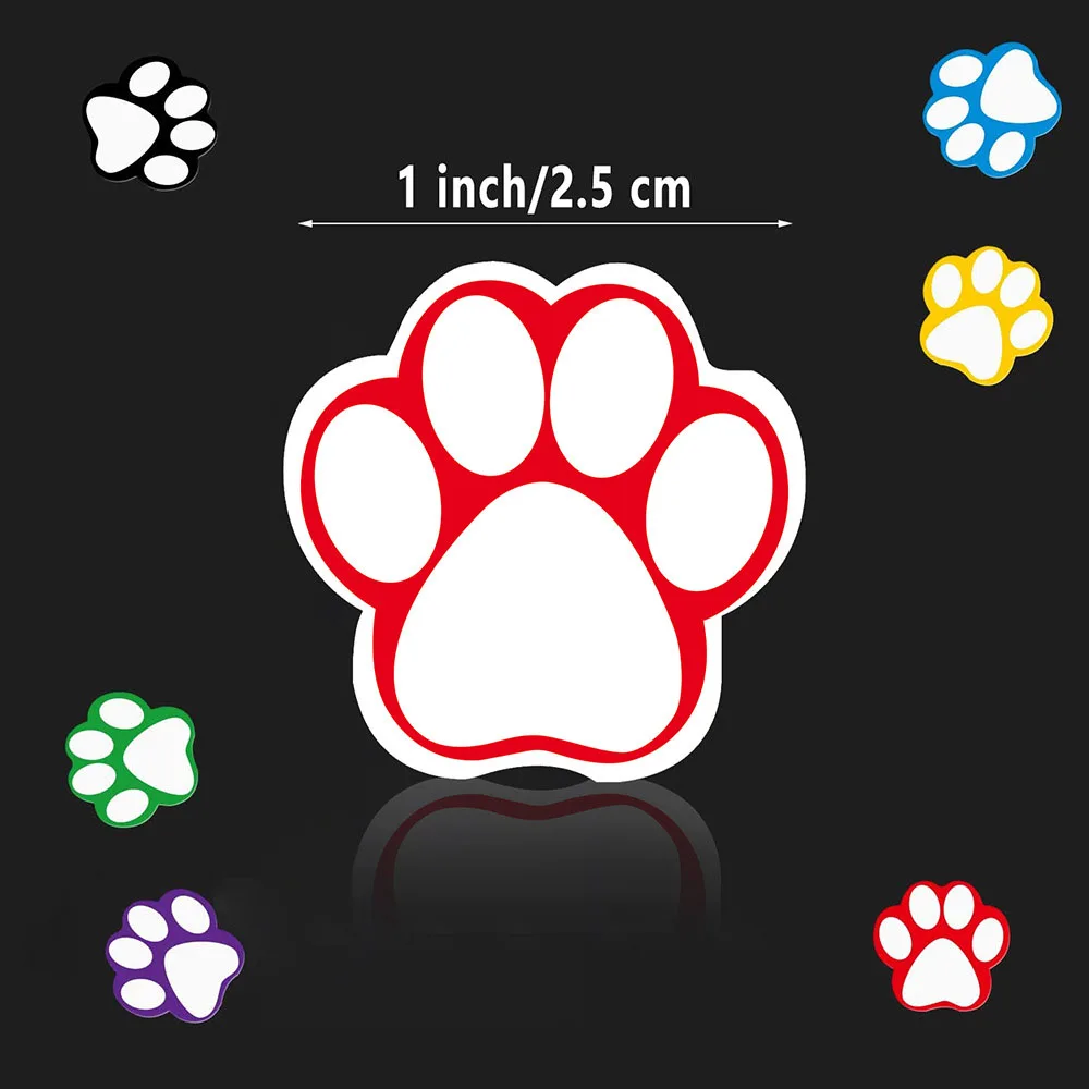Paw Print Stickers Dog Cat Bear Paw Labels Laptop Reward Sticker Stationery For Student 50-500pcs 1inch