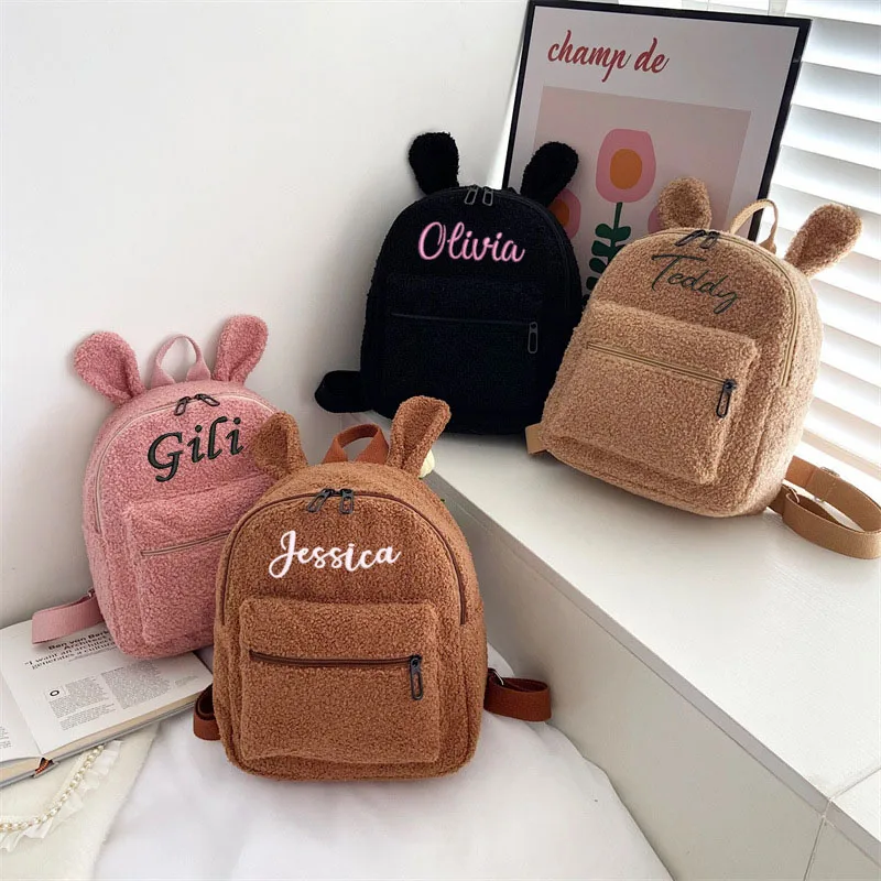 Plush Bear Preschool Bag Kids Custom 