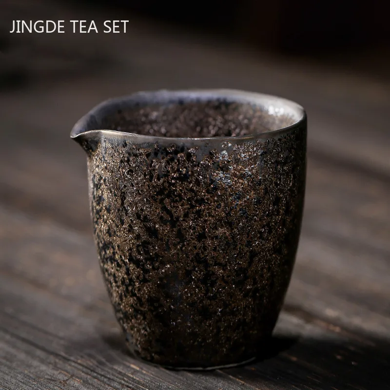Japanese Rust Glaze Fair Cup Tea Leak Retro Kiln Change Pouring Tea Cup Household Tea Divider Ceramic Tea Set Accessories