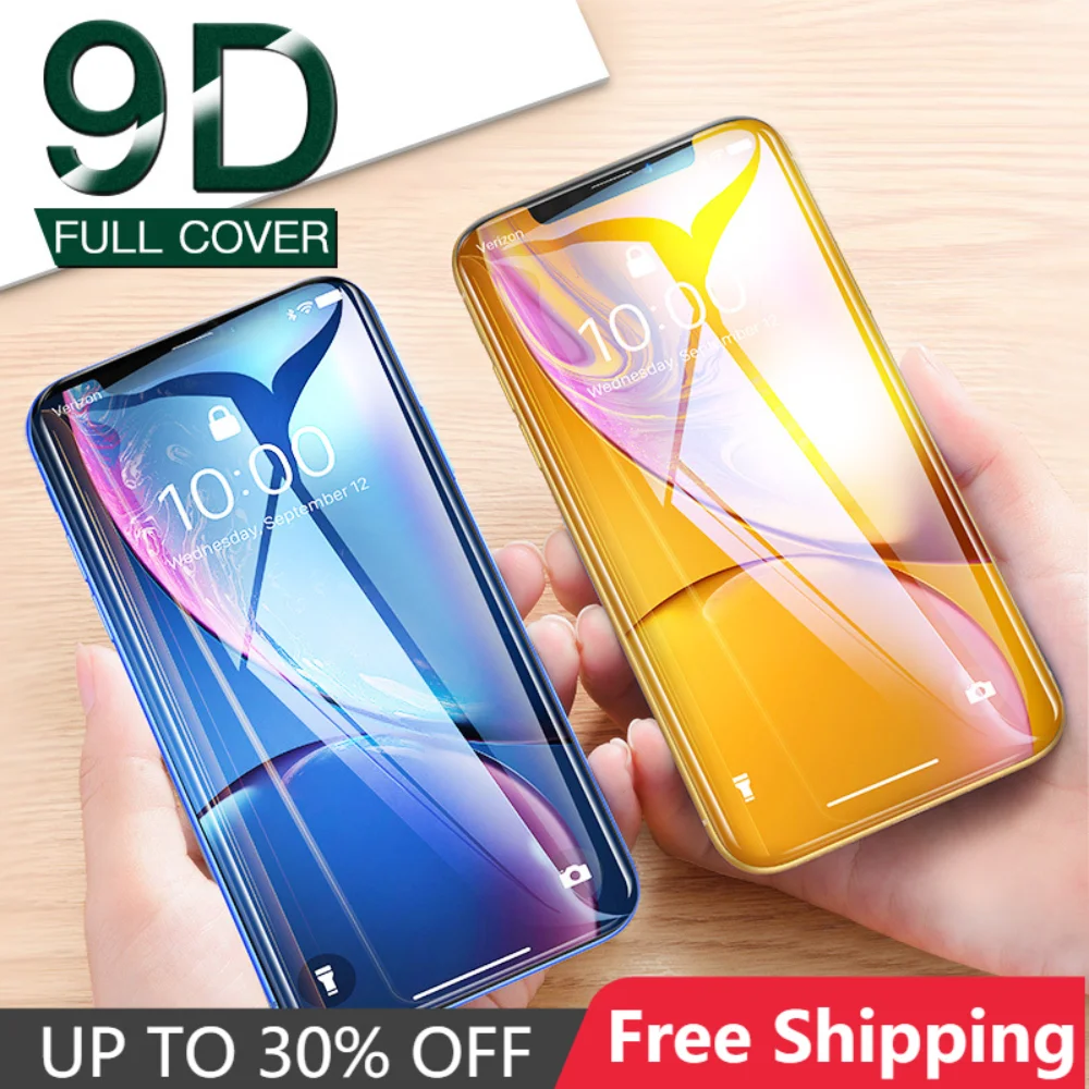 

Защитное стекло 9D для iPhone 14, 13 Pro, 12 Mini, X, 11 Pro Max, высокая прозрачность, Защита экрана для iPhone 7, 8, 6 Plus