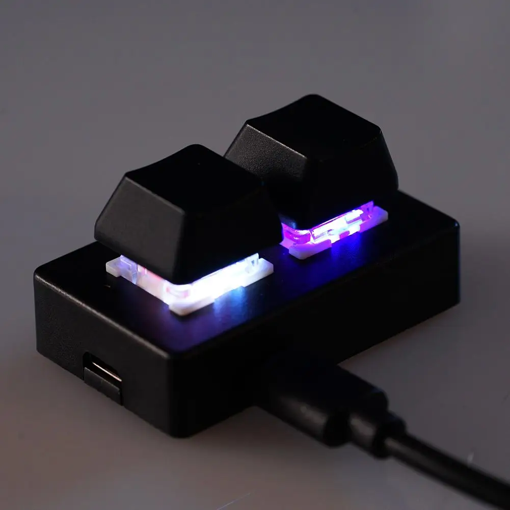 Wired Mini 2-key Custom Keyboard With RGB Light Copy And Paste One-key Password Shortcut Combinations Key Gaming Keyboard - 6