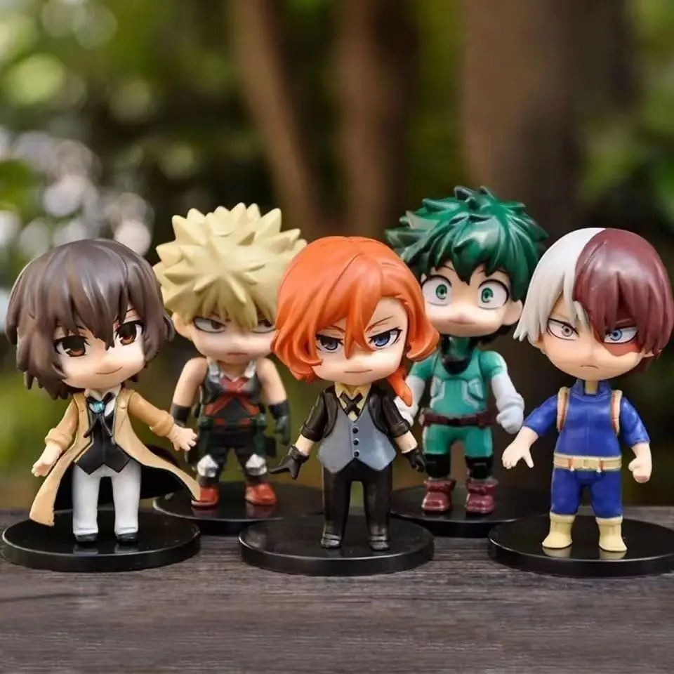 

5pcs Q Version Anime My Hero Academia Figure Midoriya Izuku Bakugou Katsuki Todoroki Shoto PVC Action Figure Collectible Toys