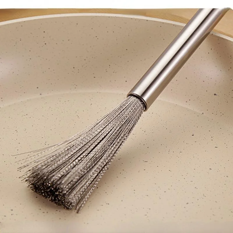 1 Pcs Kitchen Tools Stainless Steel Pot Brus Cleaning Brush Pot Utensil Scrubber Scouring Brush Descal Wire Brush New