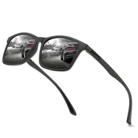Lunettes de soleil de luxe pour hommes, 1 à 2 pièces, monture carrée Vintage à la mode, ultra légère, pour la conduite et la pêche, lunettes de soleil pour hommes 3