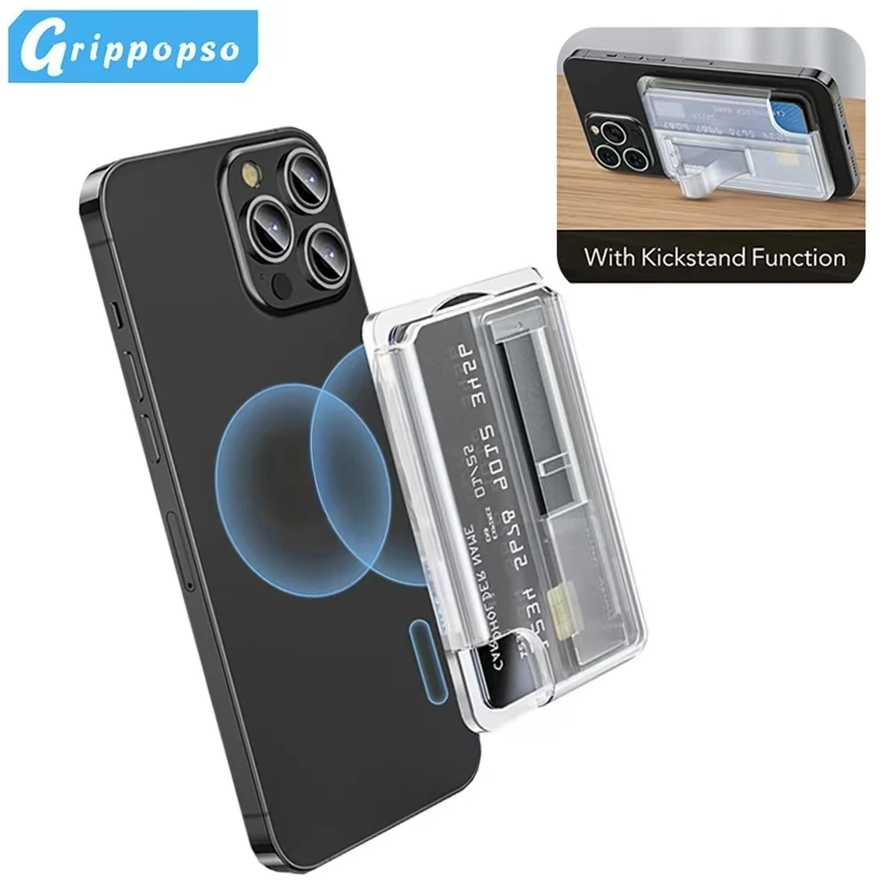 Magnetic Secure-Grip 3-Card Holder with Finger Loop
