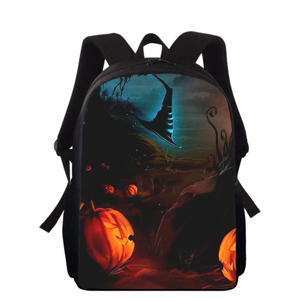 Horror Halloween gift Pumpkin head 15” 3D Kids Backpack Primary School Bags for Boys Girls Back Pack Students School Book Bags