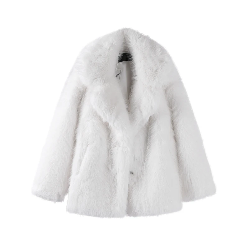Luxury Women's Brown Faux Fur Coat Lapel Mid-Length Loose Imitation Plush Furry Buckle Overcoat Winter Lady Thick Warm Outwear 29 Luxury Women's Brown Faux Fur Coat Lapel Mid-Length Loose Imitation Plush Furry Buckle Overcoat Winter Lady Thick Warm Outwear