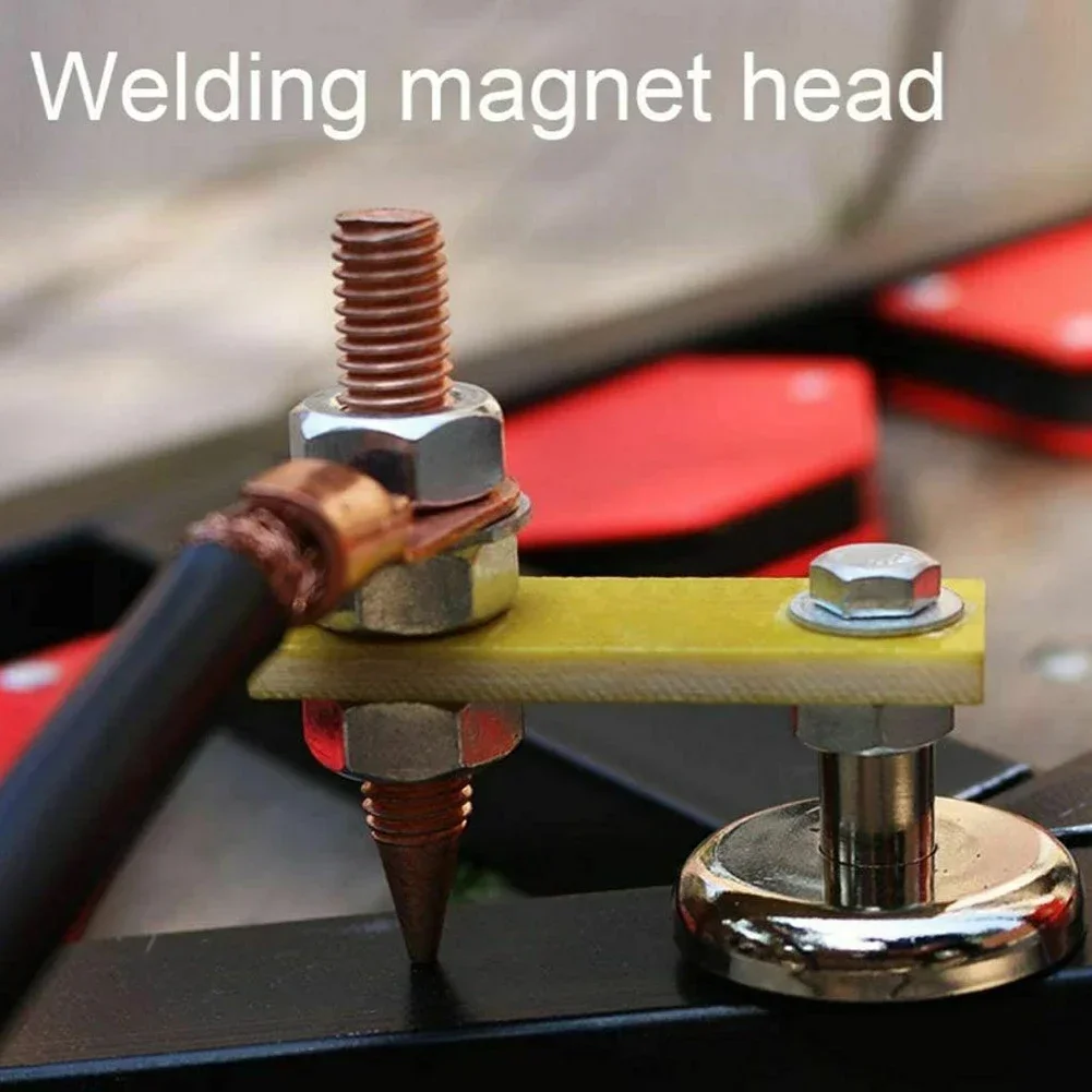Welding Magnet Head Magnetic Support Clamps Holder Fixture Strong Welder Sheet Metal Repair Machine Ground Wires Clamps Copper magnetic welding holders welding accessories clamp magnetic welding fixer