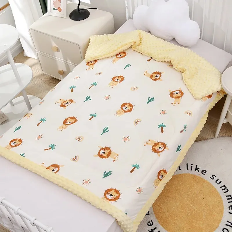 Baby Bean Velvet Blanket Children's Comforter Toddler Nursery Spring Autumn Winter Cotton Duvet Kids Soft Cozy Coverlet