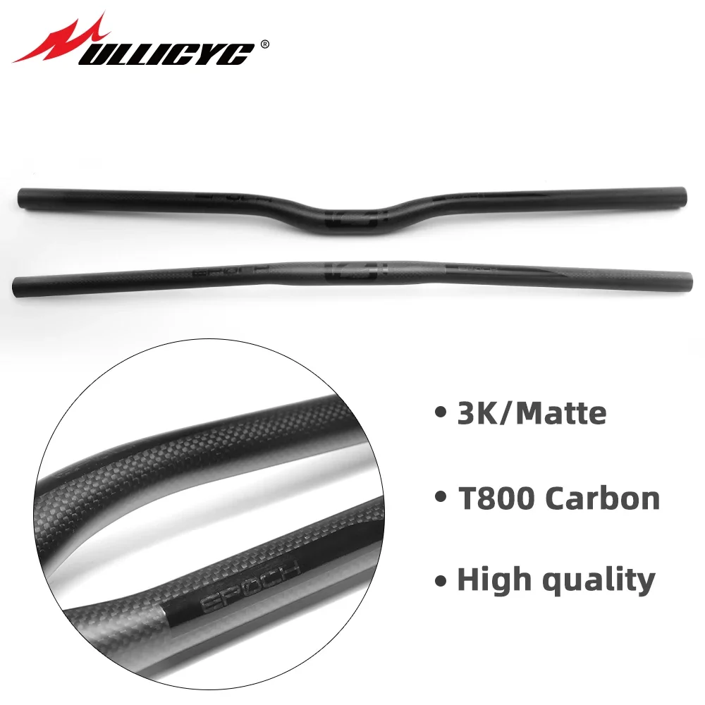 ULLICYC NEW Bicycle Handlebar T800 Carbon Handlebar forMTB/XC/Fold Bike 3K/Matte Flat/Rise Mountain Bike Accessories