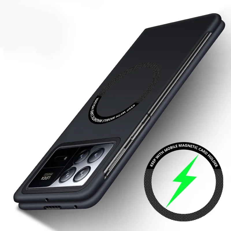 Matte Frameless Ultra Thin Magnetic Shockproof Back Cover Shell with Metal Ring