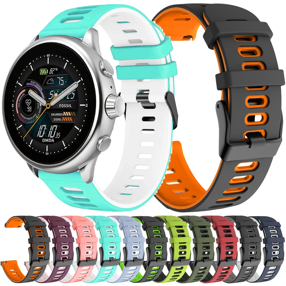 

20 22mm Silicone Strap for Fossil Gen 6 44mm Gen6 /gen 5 5e/Gen5 LTE 45mm Band Watchband Replace Bracelet Sport Wrist Accessorie
