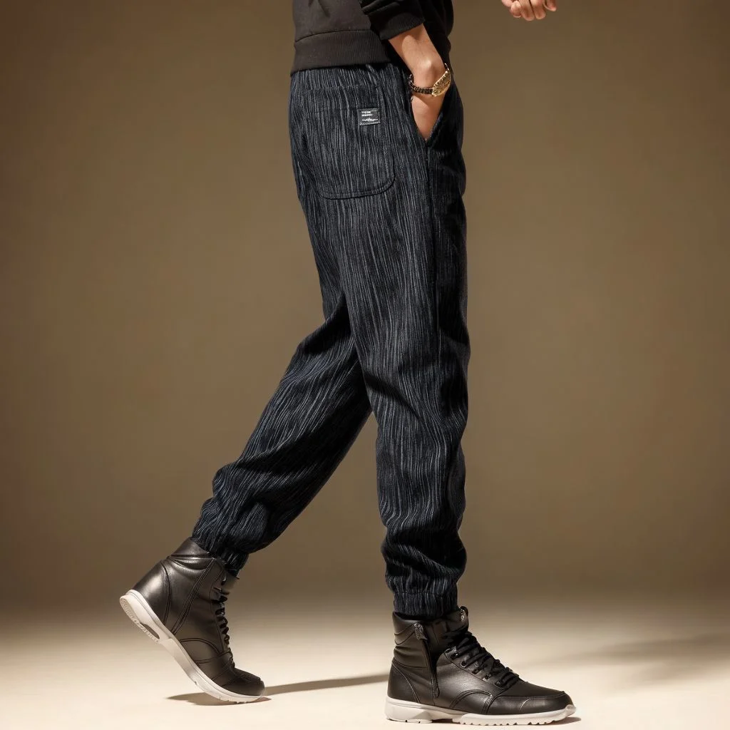 American Style Chaopai Summer Casual Pants Men's Elastic Pockets Patchwork Bound Feet Fashion Loose Haren Ankle Length Trousers