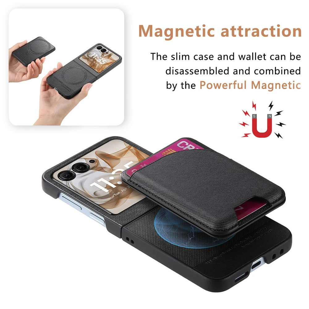 Magnetic 2-in-1 Leather Wallet Phone Case with Card Holder