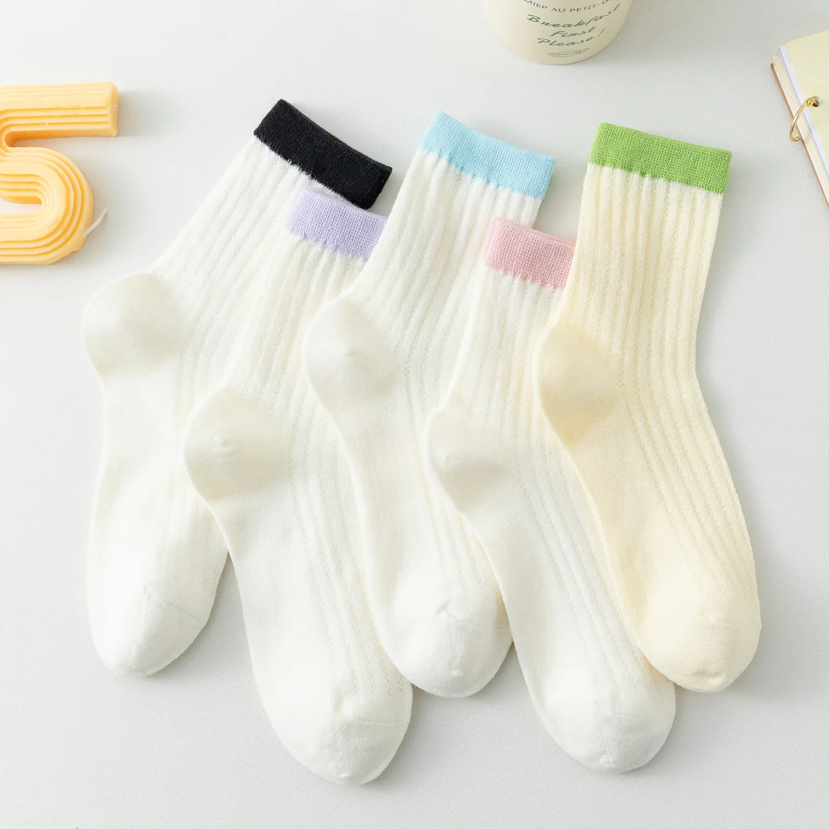 5 Paare/los Damenmode Baumwollsocken Niedliche Happy Crew Socken für Damen Skateboard Sport Baumwollsocken – Detail 34
