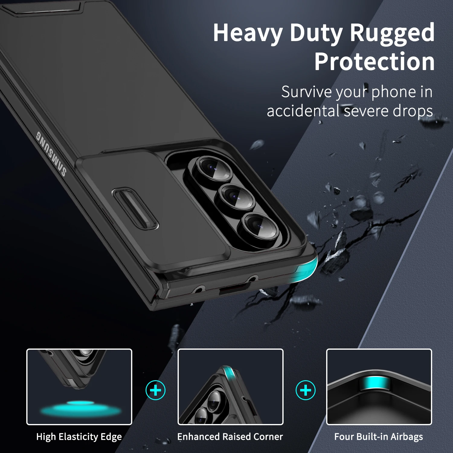 Premium Slide Camera Protection Shockproof Phone Case - Luxury Armor Cover