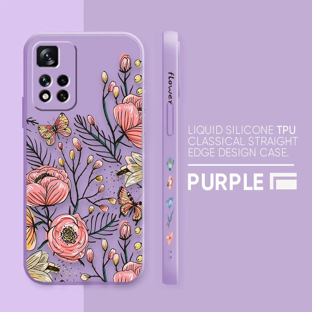 thumbnail image 1 of Case For Redmi Note 12 11 11T 11R 11E 10 9 8 7 7S PRO PLUS 4G 5G Simple Liquid silicone Case The Most Beautiful Flower, 1 of 5