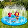 Durable PVC Quick-Inflate Water Spray Play Mat-Splash-Proof Fun for Outdoor Lawns, Large Sun-Resistant Kids Pet Play Area Summer 1