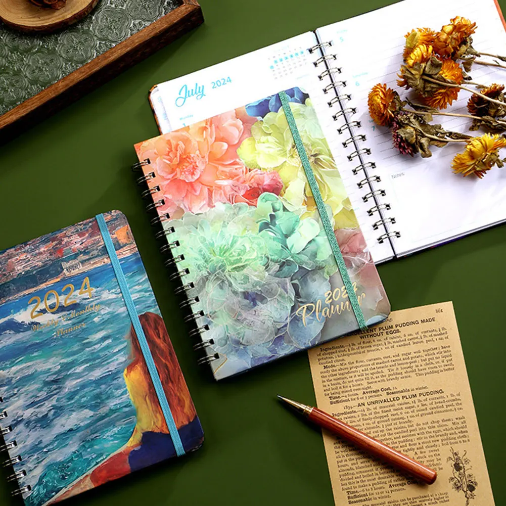 Weekly Monthly Planner Twin-Wire Binding Agenda Schedule Planners Agenda Calendar Organizer Extended Strategic Organizer