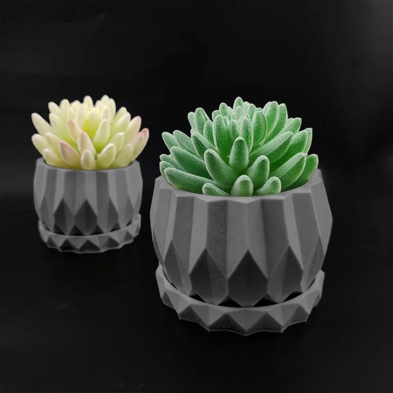 

New Geometric Rhombus Succulent Planter Silicone Mold DIY Cement Plaster Pot Plant Silicone Molds for Cement