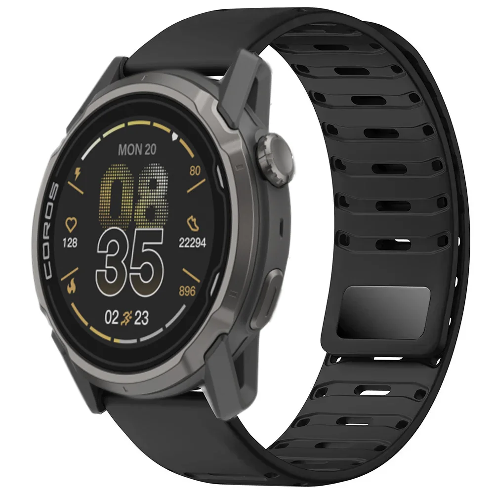 Enhanced Breathable Silicone Strap with Magnetic Buckle - 22mm