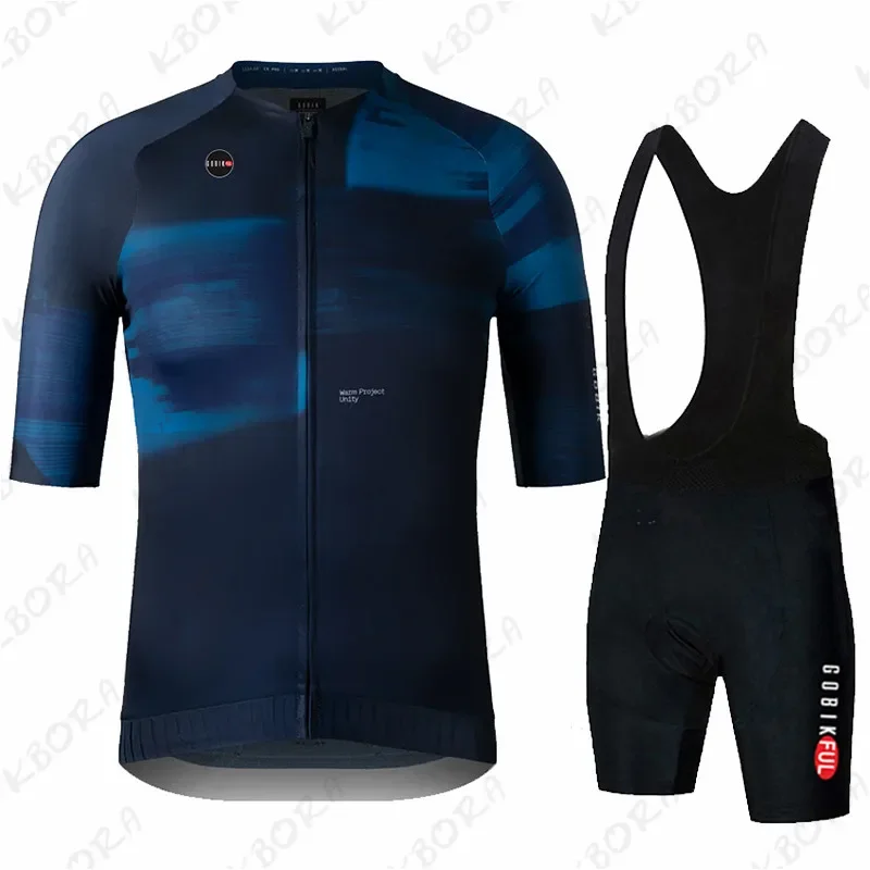 Gobik Summer Men's Short Sleeve Cycling Shorts Suspenders Set Cycling Shirt Outdoor Clothing Suit Mountain Bike