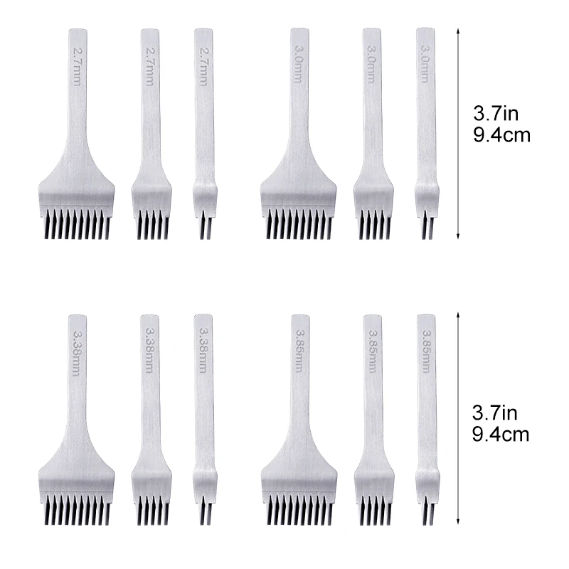 Leather Hole Puncher 3Pcs/Set Lacing Stitching Hole Stitching Punch Tool Leather Craft Tools French Style Flat Cutter Craft Flat Cutter DIY Tool