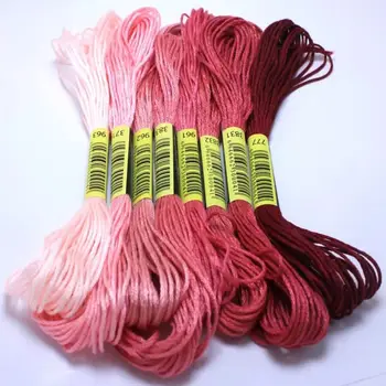خيوط تطريز قطنية متقاطعة ، أسلوب فريد ، خيوط خياطة خيطية ، حرفة متنوعة ، ألوان متدرجة 2
