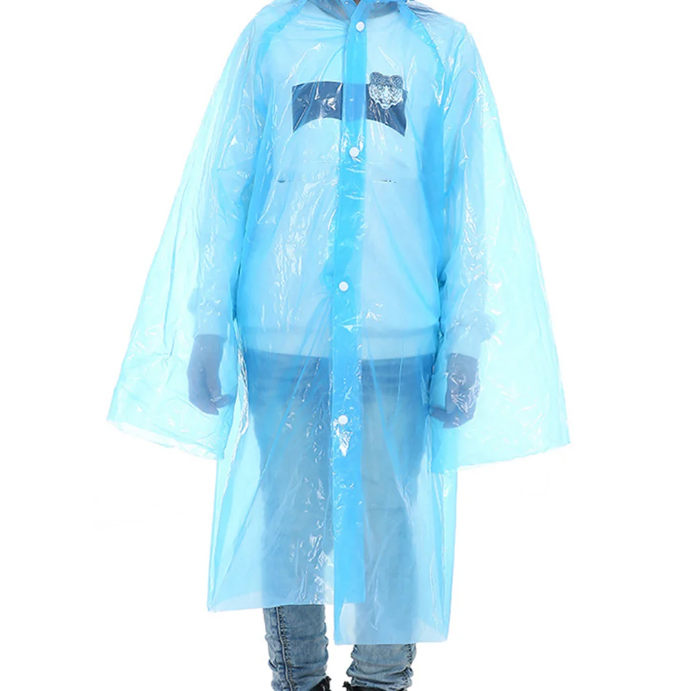 4pcs Windproof Rain Poncho Disposable Hooded Raincoat Unisex PE Raincoats for Sports Hiking Cycling (Children, Random Color)