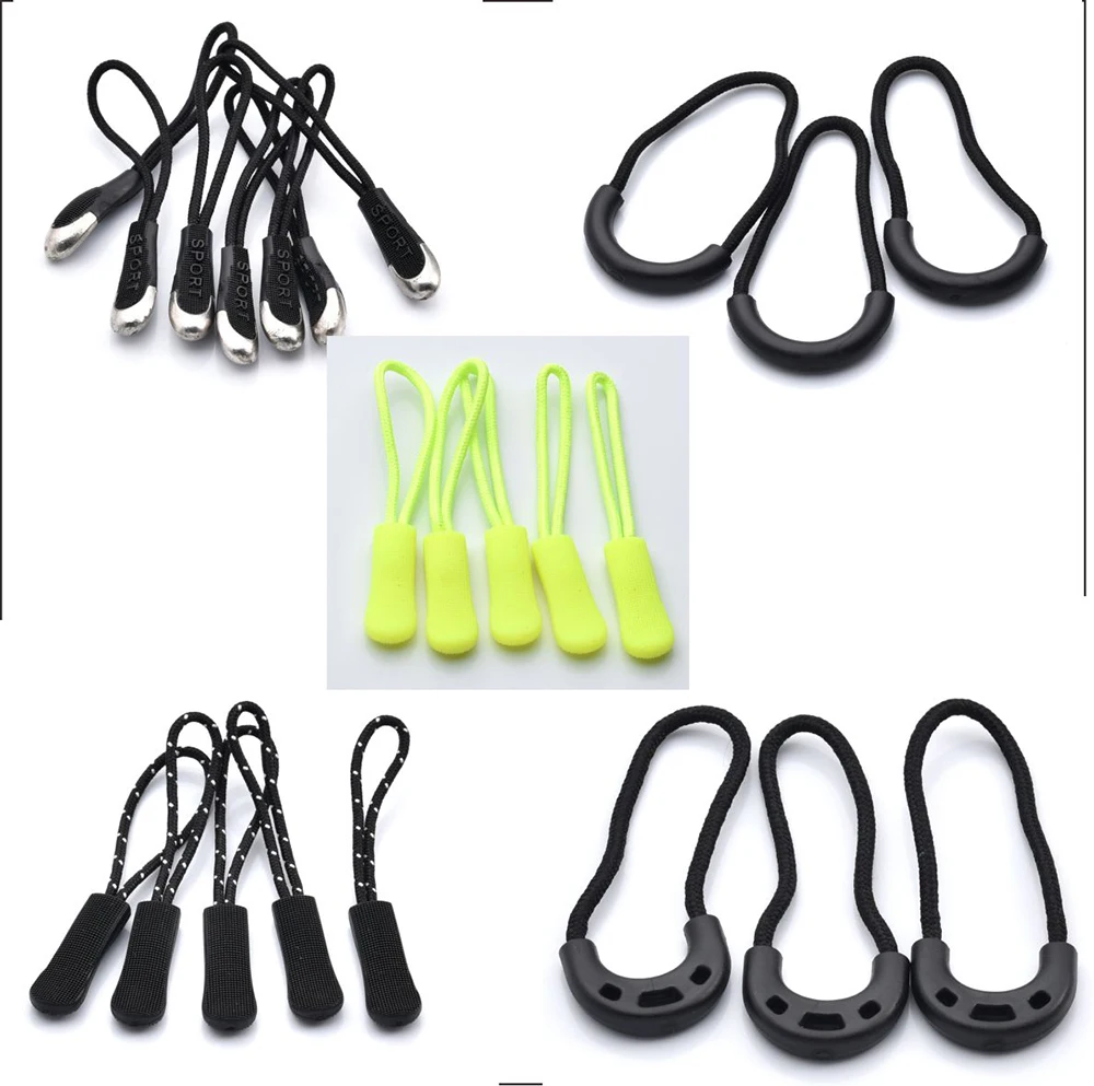 Slip-resistant plastic zipper puller 10pcs/pack End fit Rope Cord Tab End lock zips suitcase backpack sportwear parts