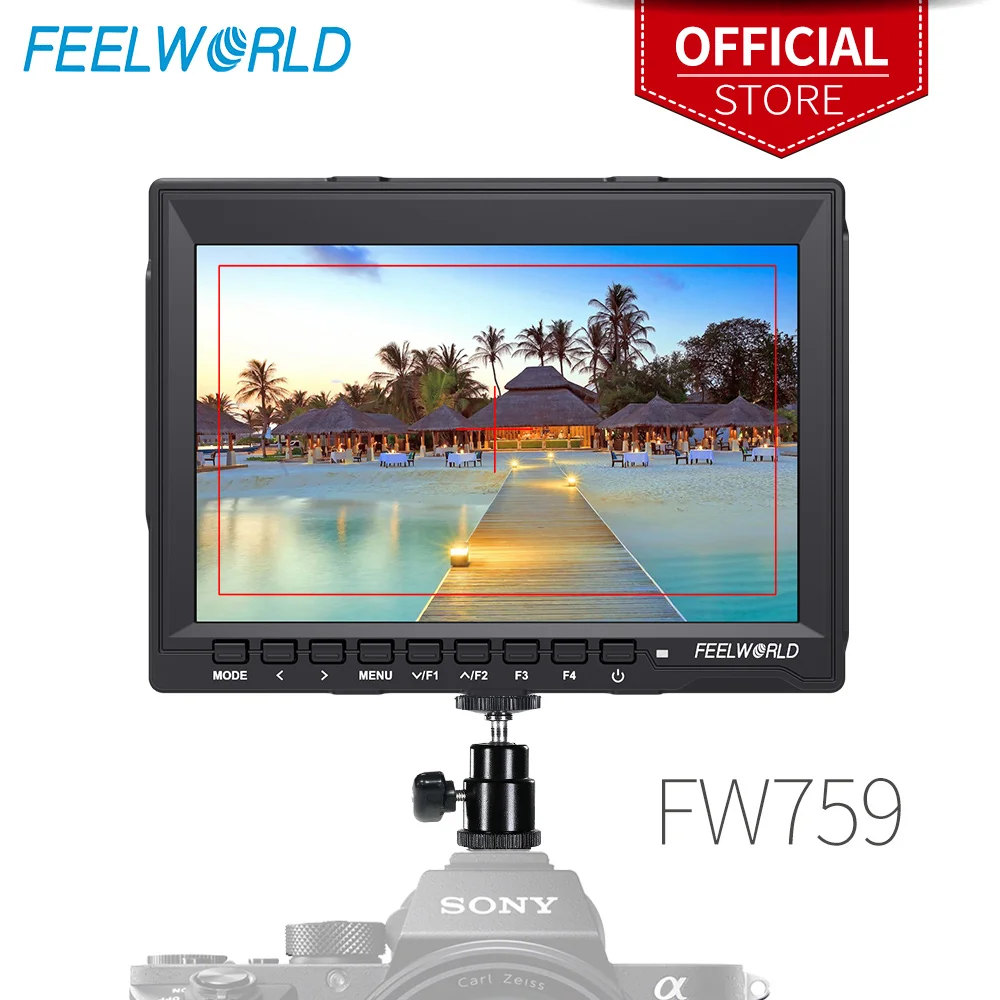 Feelworld 7 Inch IPS 1280x800 Camera Field DSLR Video Monitor with Peaking Focus HD 7" LCD for BMPCC Canon Sony FW759