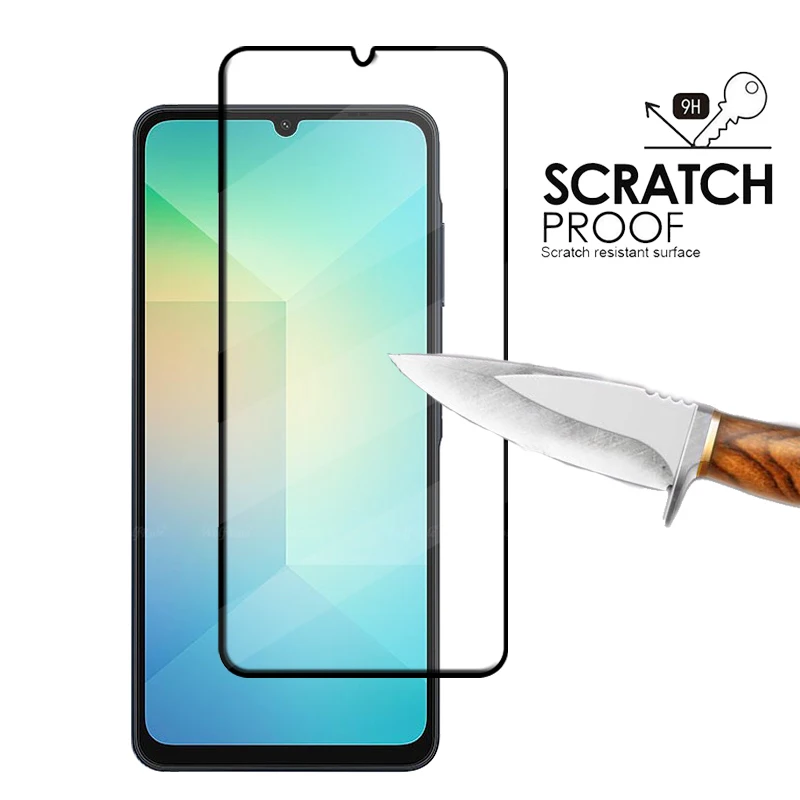 4PCS Für Samsung A06 Glas Samsung Galaxy A06 Gehärtetem Glas Schutz Volle Abdeckung Kleber HD 9H Screen Protector Samsung a06 EINE 06 – Detail 1
