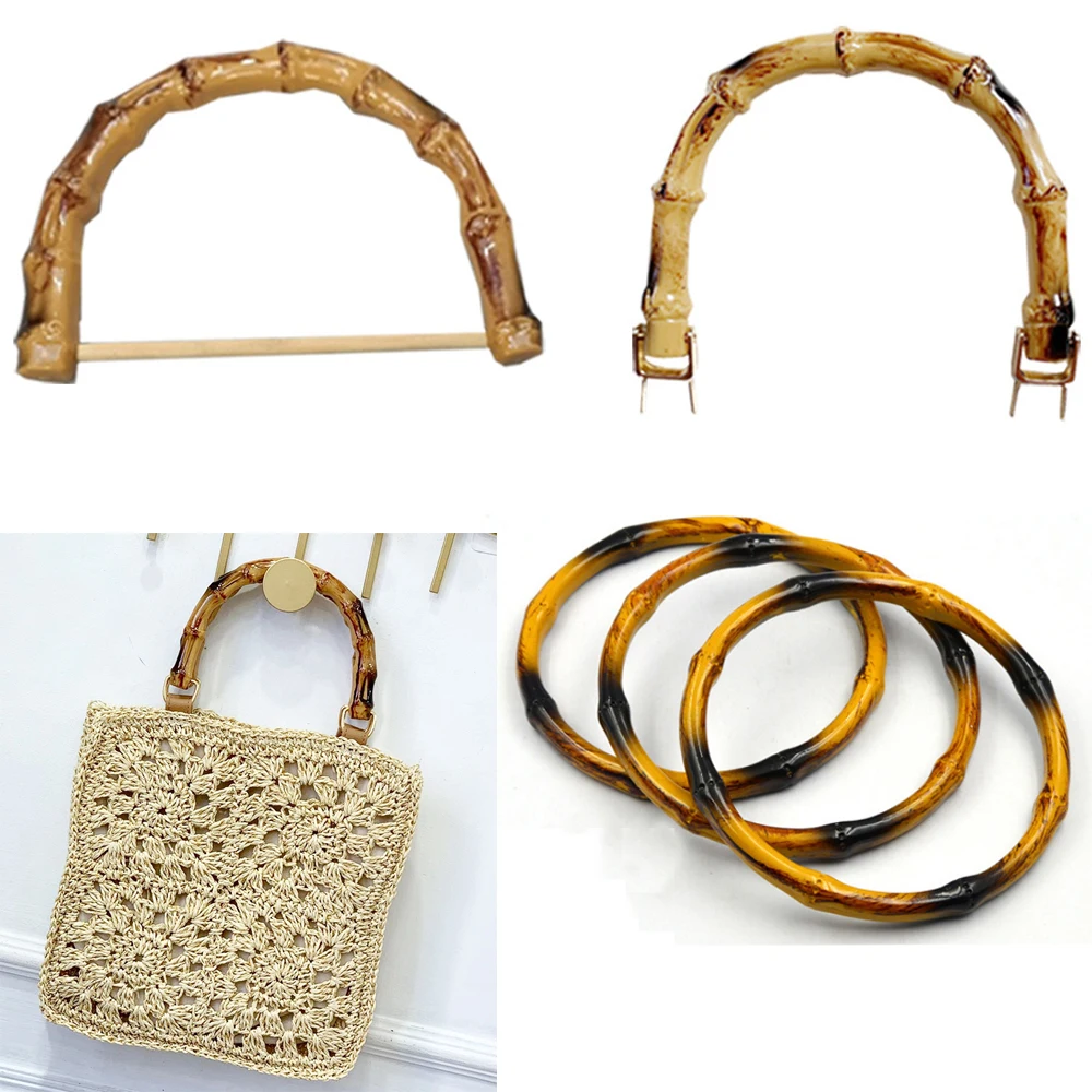 Handbags Bamboo Handles strong Bamboo-shaped Bag Strap Creative D-Shape Handle Luggage Handbag Link Buckle Hardware Accessories
