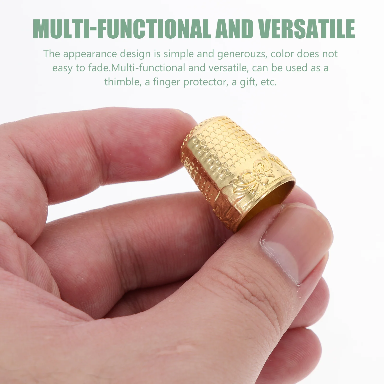 8 Pcs Decor Sewing Thimble Supply Thicken Portable Convenient Finger Protector Home Accessory Copper
