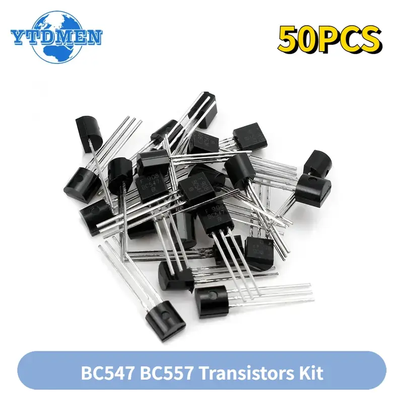 50pcs Transistors BC547 BC557 Each 25pcs BC547B BC557B NPN PNP Triode Transistor DIY Electronic Kit - Image 5