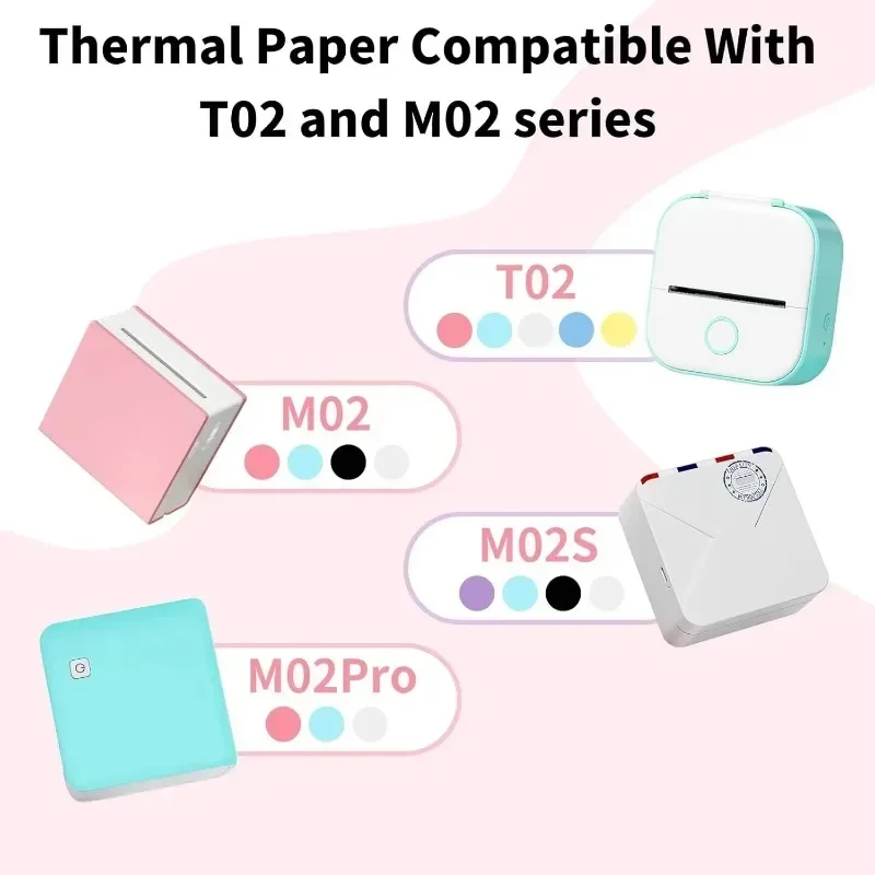 53mm Mini Thermal Printer Stickers Paper, Multicolor Photo Printer Labels Paper, For M02/T02, Kids Instant Camera, To-do Lists