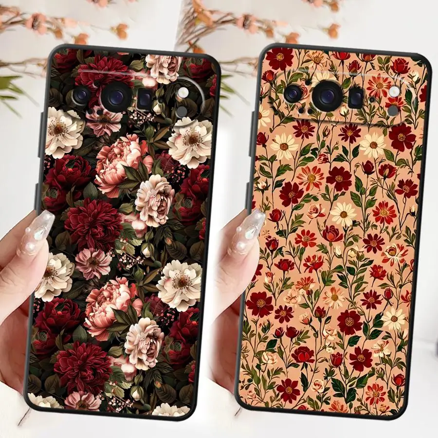 Retro Floral Print Phone Cover Case – Stylish and Protective Sleeve