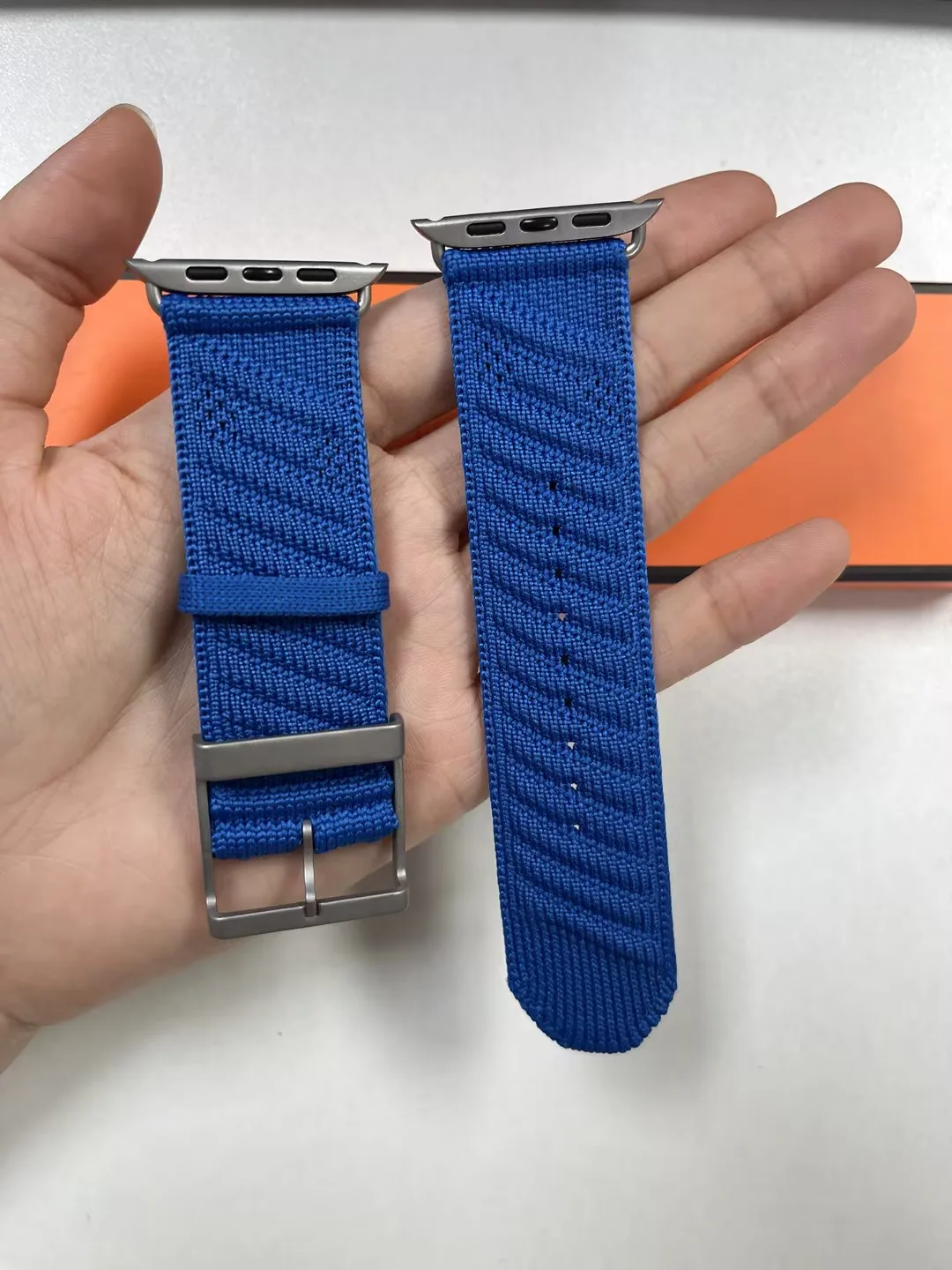 Elegant En Mer Bleu Nuit Nylon Watch Strap with Logo – 46MM/42MM/44MM/45MM/49MM
