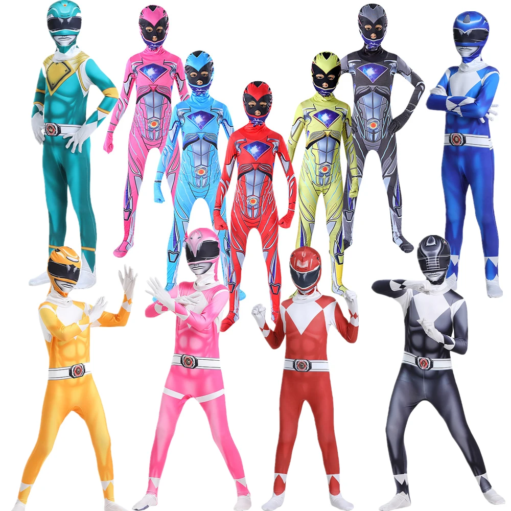 Adult Kids Power Morpher Superhero Samurai Sentai Shinkenger Rangers Cosplay Fantasia Costume Di Halloween Adolescente Uomo Ragazzo/Ragazze